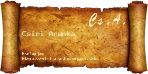 Csiri Aranka névjegykártya