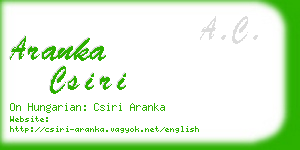 aranka csiri business card